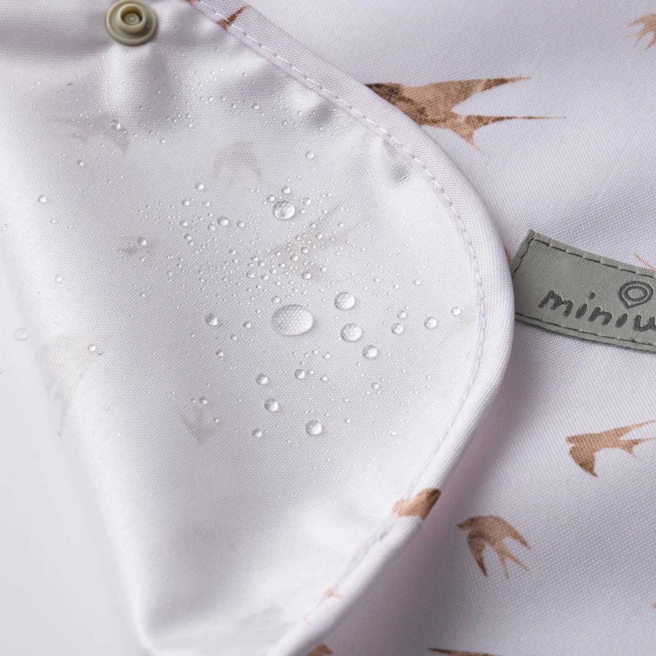 Baveta bebelusi 2 in 1 Miniware Catch & Cover, Golden Swallow - imagine 3