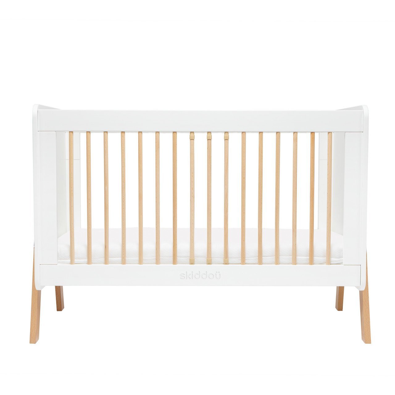 Patut transformabil copii Skiddou Krubb din lemn de fag/MDF, 60x120 cm, Puff Catcher, Alb - imagine 8