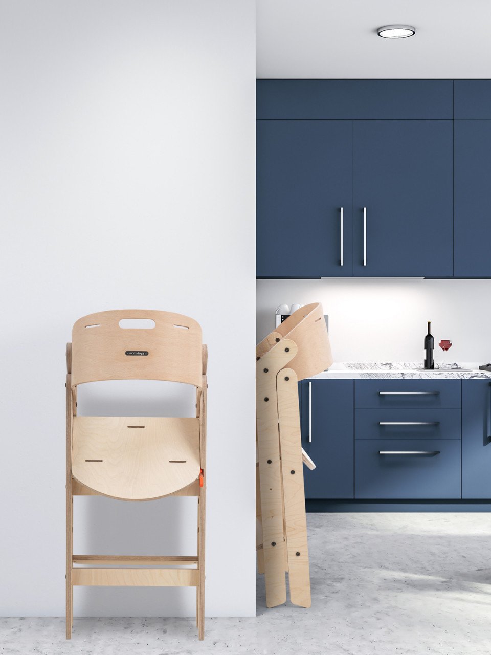 Scaun de masa pliabil din lemn MamaToyz, multifunctional si transformabil cu masuta, 6 luni - adolescent, Verde - imagine 7