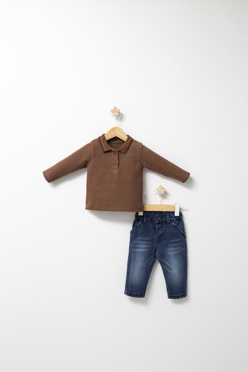 Set 2 piese cu bluzita si pantaloni de blugi Forest pentru baietei