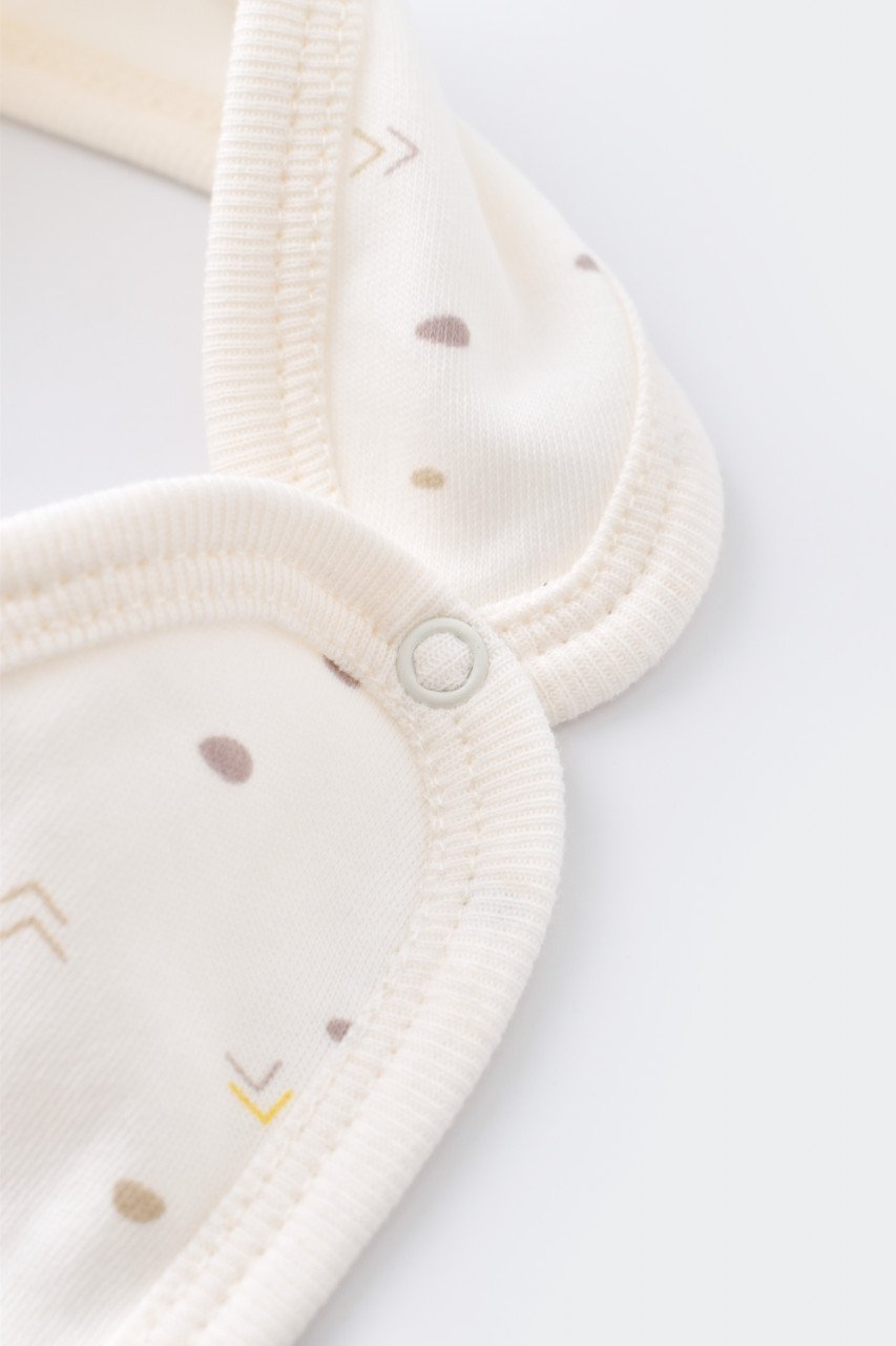 Set de 5 piese pentru nou nascut - 100% bumbac organic - Ecru cu buline, BabyCosy - imagine 10