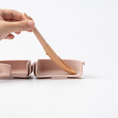 Set de lingurite 2 in 1 bebelusi Miniware Pre2PRO, 100% din materiale naturale biodegradabile, Blue Banana - imagine 4