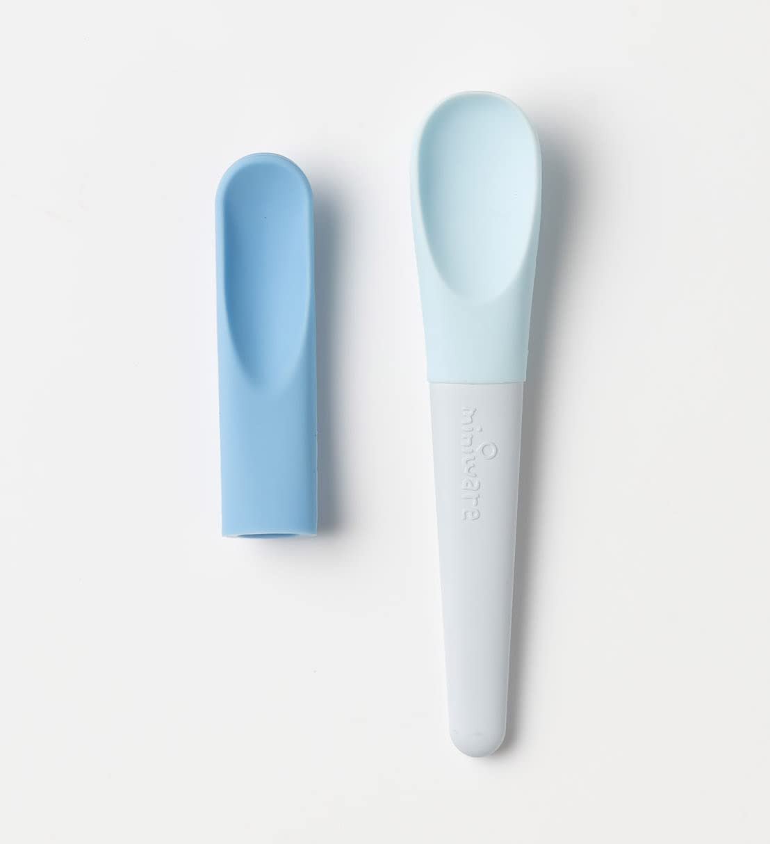 Set de lingurite 2 in 1 bebelusi Miniware Pre2PRO, 100% din materiale naturale biodegradabile, Blue Banana - imagine 7