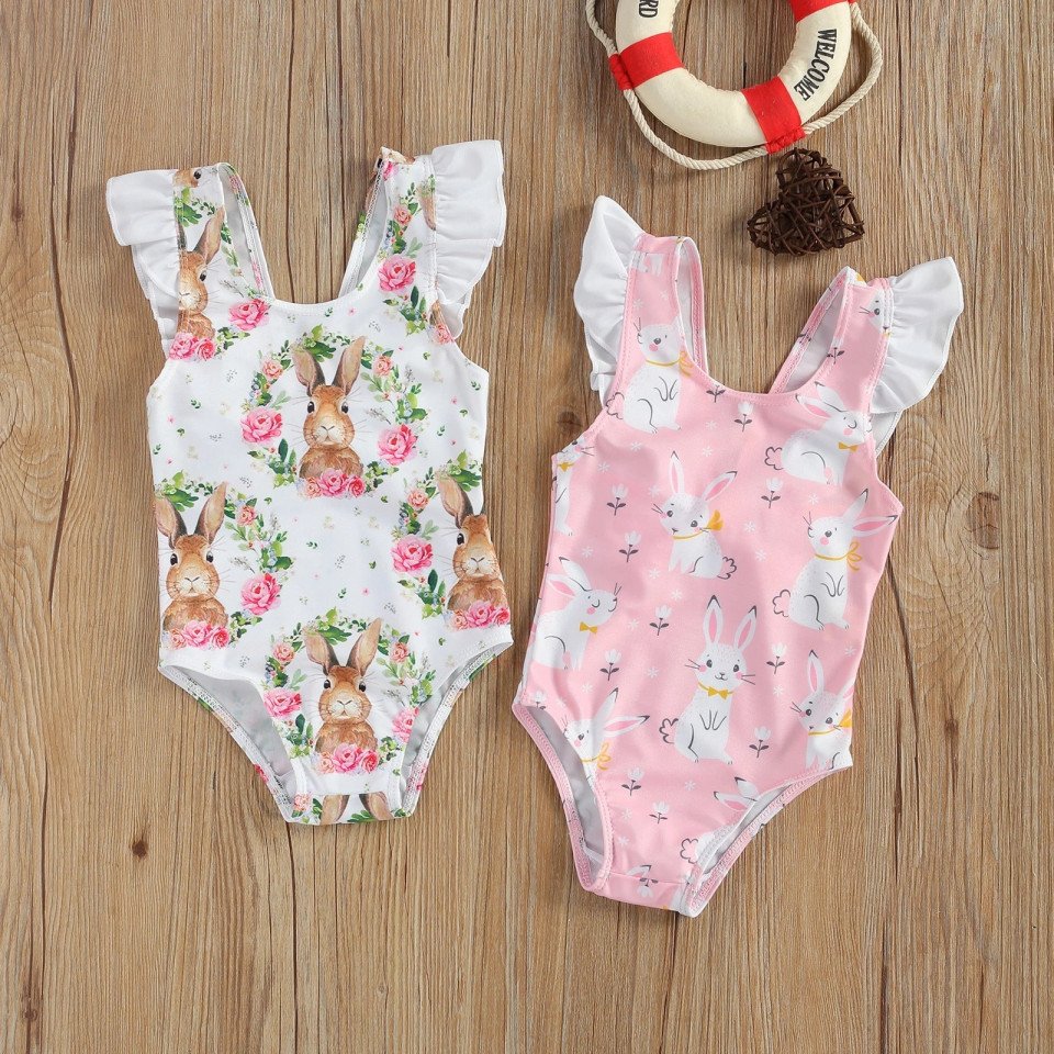 Costum de baie Iepurasi Drool (Culoare: Alb