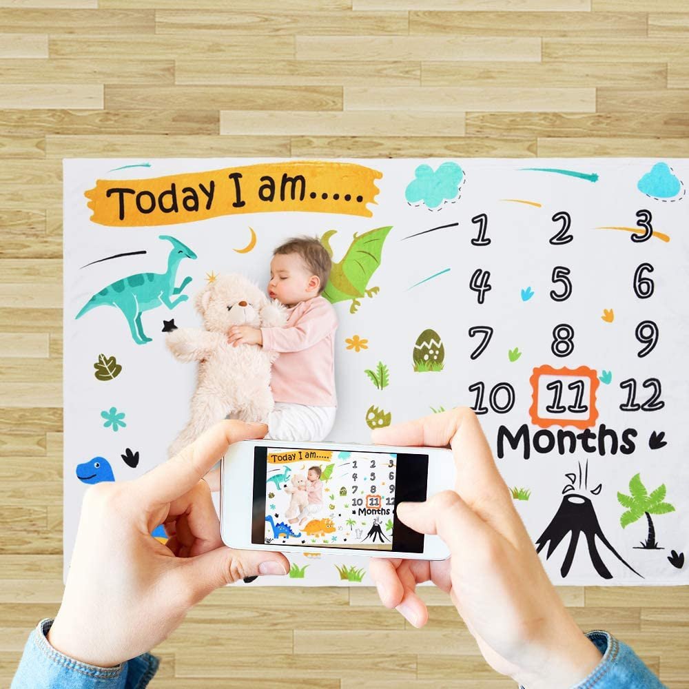 Paturica Milestone plusata pentru fotografii memorabile Dino Drool - imagine 7