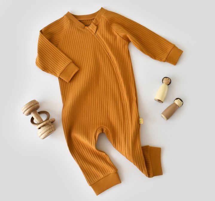 Salopeta cu fermoar cu maneca lunga si pantaloni lungi din 95%bumbac organic si 5% elastan - Sofran