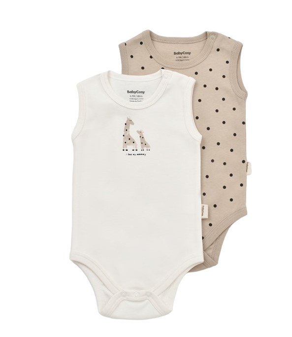Set 2 body-uri fara maneci bebe unisex Girafa