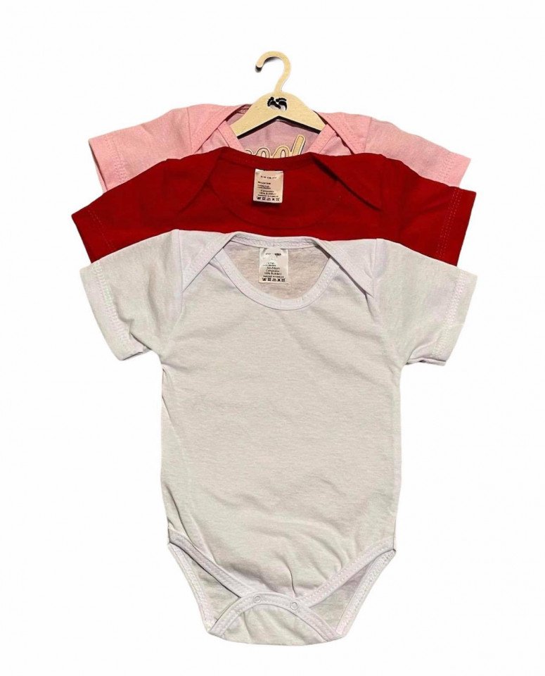 Set 3 body-uri din bumbac cu maneca scurta color mix 1 Drool (Marime: 18-24 Luni)