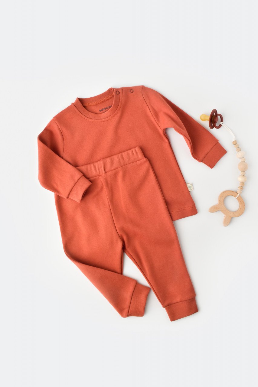 Set bluzita cu maneca lunga si pantaloni lungi - bumbac organic 100% - Scortisoara
