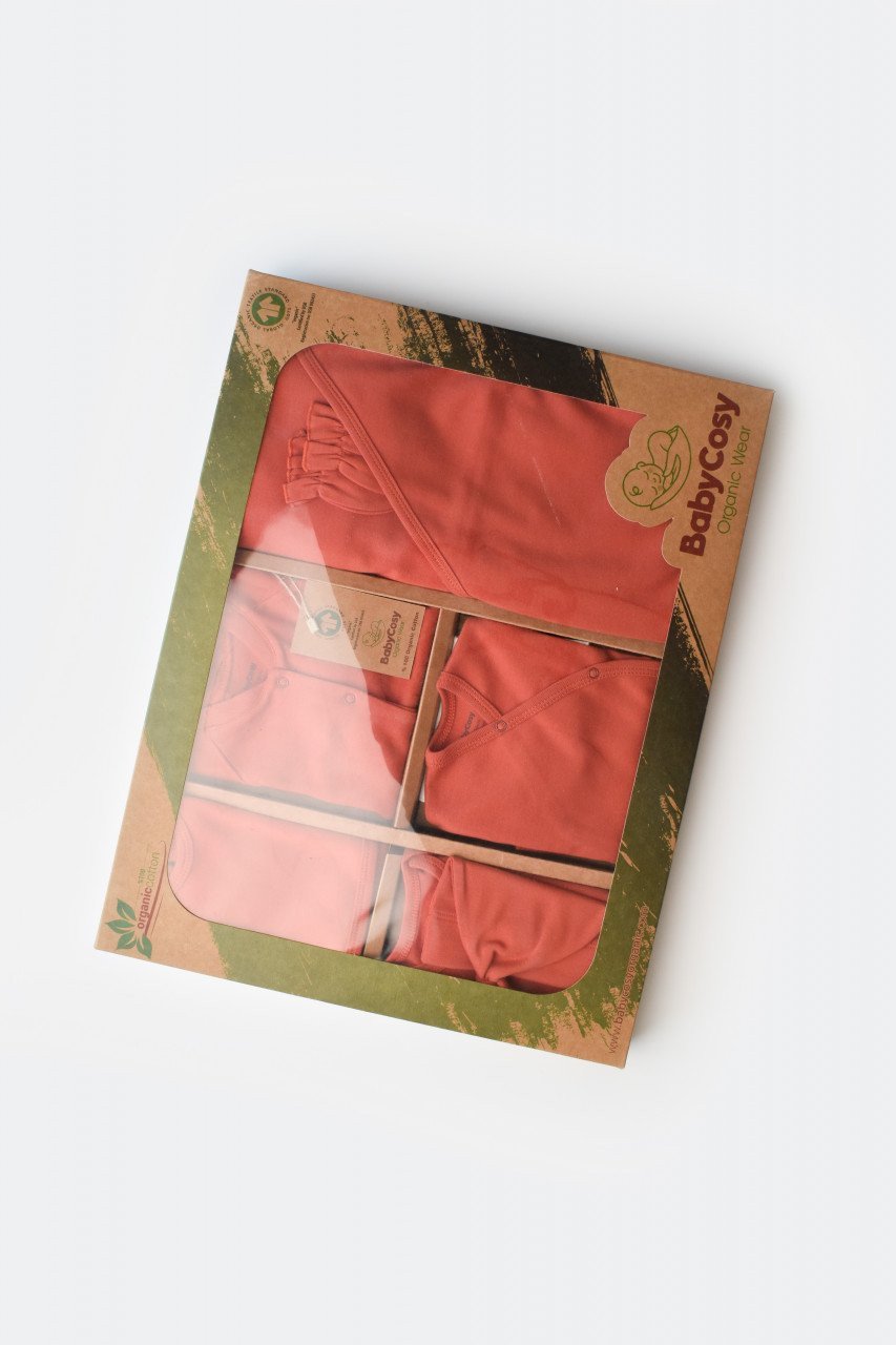 Set de 10 piese pentru nou nascut - 100% bumbac organic - Scortisoara