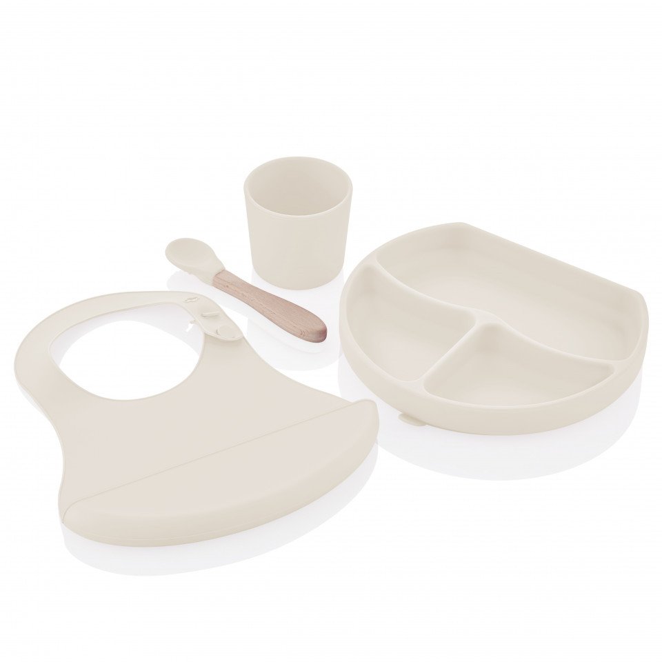 Set diversificare 4 piese din silicon BabyJem: bavetica