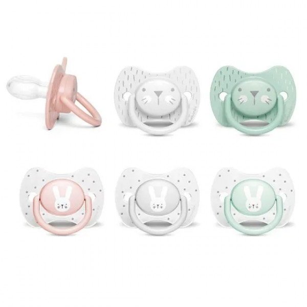 Suzetă fiziologică +18 luni, iepuraș roz Hygge Suavinex - imagine 3