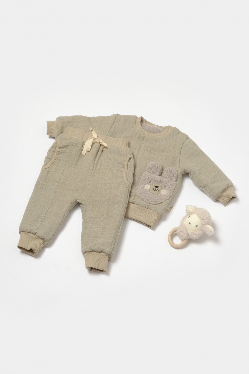 Set bluza dublata si pantaloni Ursulet