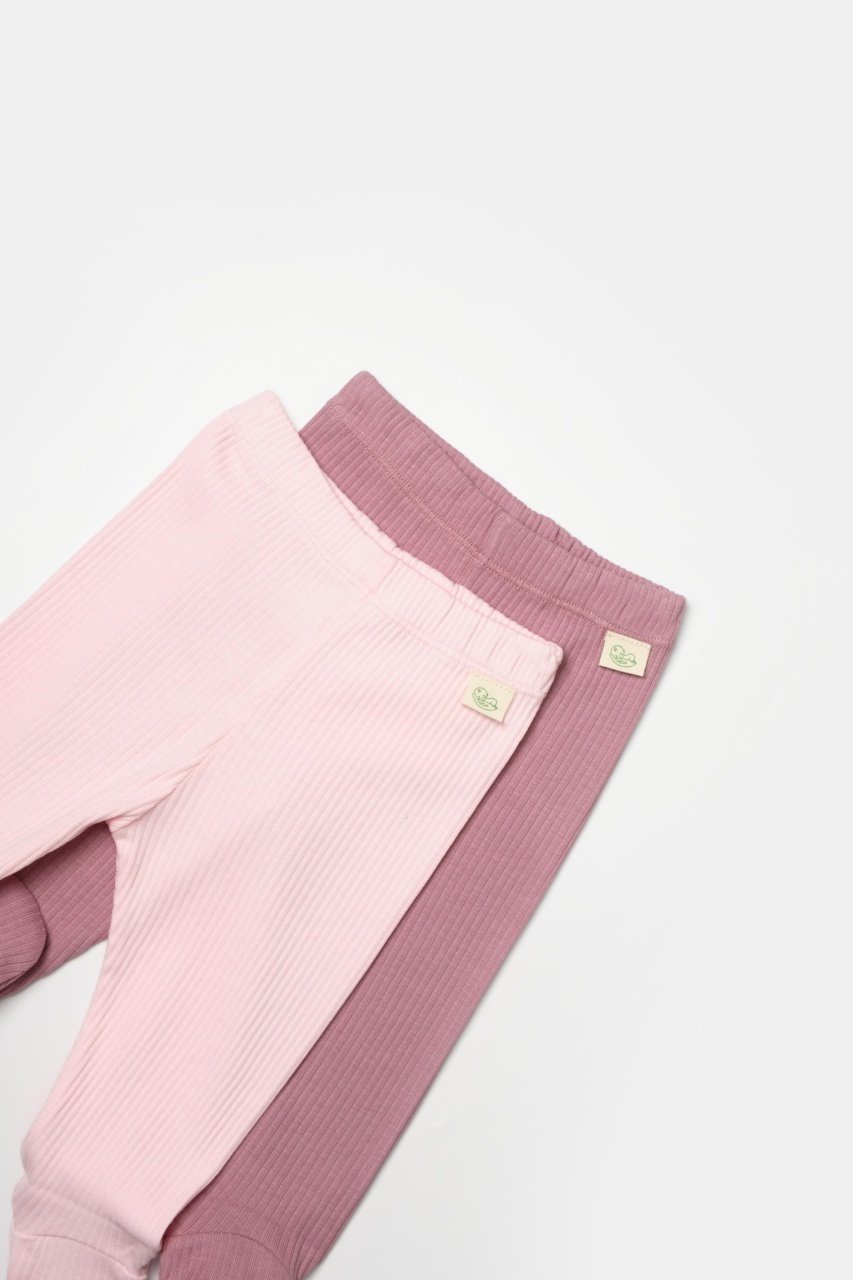 Set 2 pantaloni cu botosei Bamboo, roz, BabyCosy, 50%bumbac+50% bambus (Marime: 0-3 Luni) - imagine 6