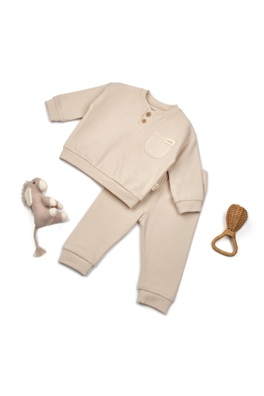 Set bluzita si pantaloni COOL cu buzunar - Stone