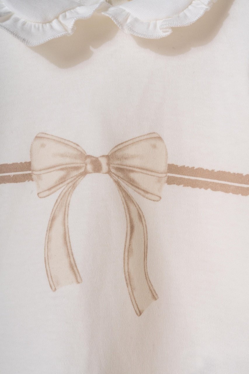 Set bluză cu volănaș și pantalonași, Bow, BabyCosy, 100%bumbac organic (Marime: 12-18 Luni) - imagine 9